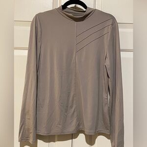 NWOT mock neck long sleeve shirt with pleated detail
